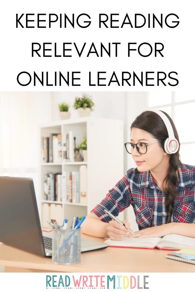 Keeping reading relevant for online learners- image of student learning online