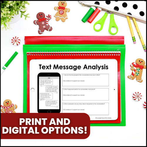 christmas inferencing text and citing evidence text message analysis