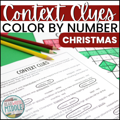 christmas context clues coloring activity