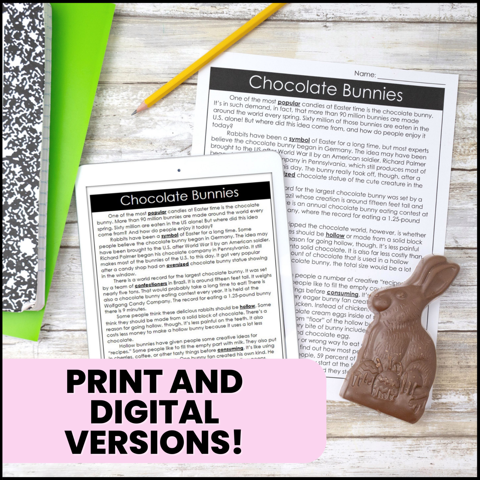 Easter Differentiated Reading Comprehension Passage and Questions ...